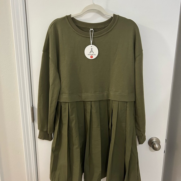 Avanti Olive Green Long Sleeve Dress - Picture 1 of 4